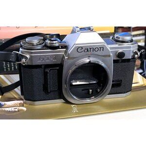 Vintage Canon AT-1 35 mm SLR Film Camera Body and Neck Strap Only Untested Japan